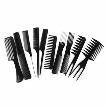 (10-Piece Set) Versatile Salon Hairdressing Combs – Professional Styling Kit