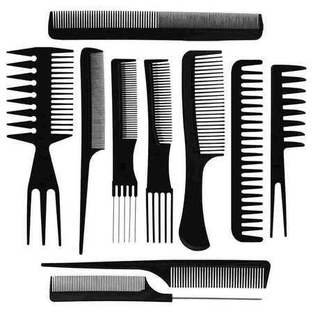 (10-Piece Set) Versatile Salon Hairdressing Combs – Professional Styling Kit