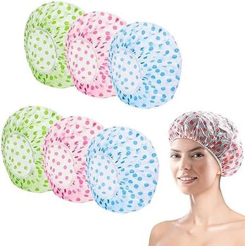 (6-Pack) Shower Caps for Beauty Care