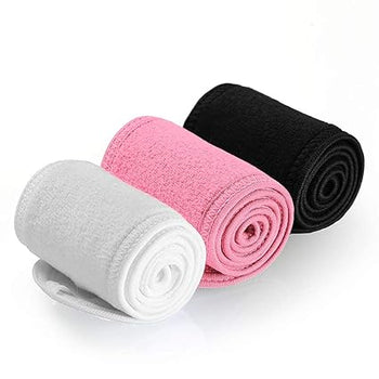 (3-Pack) Ultra Soft Adjustable Spa Headbands for Face Washing