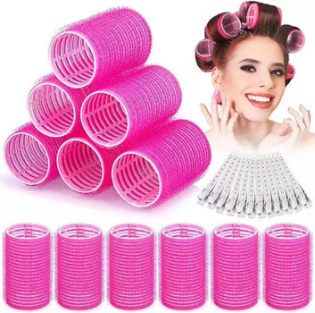 (6 Pcs) 4cm Hair Curling Rollers with Clips – Perfect for Creating Curls