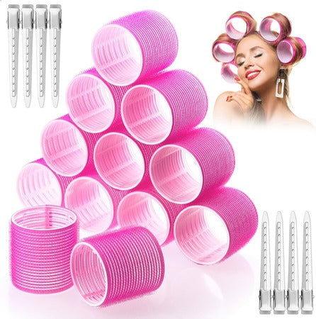 (6 Pcs) 4cm Hair Curling Rollers with Clips – Perfect for Creating Curls