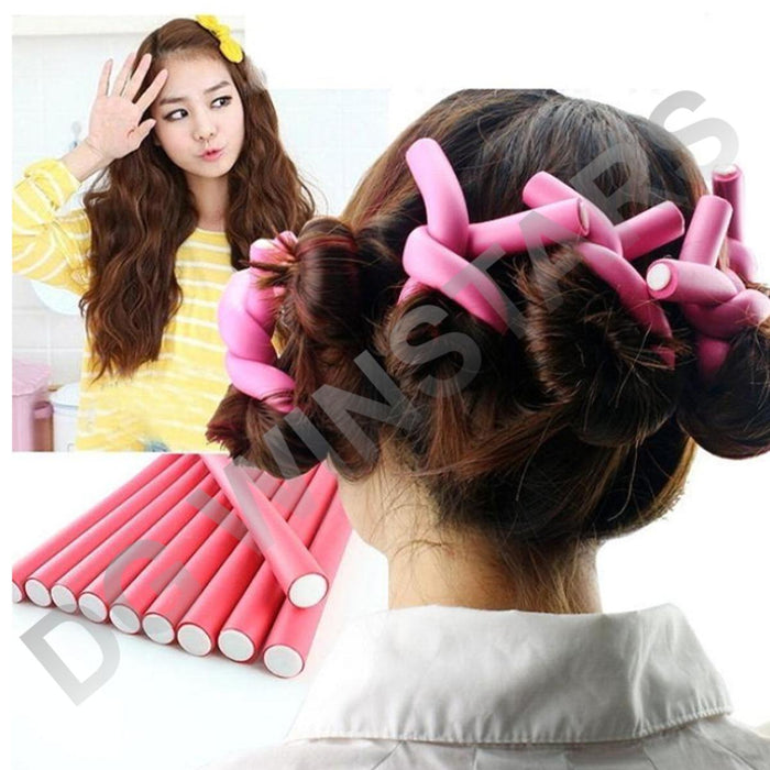 (10-Pack) Flexible Soft Twist Rollers for Beautiful Hair Curls