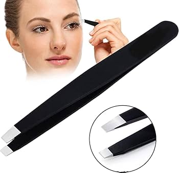 Stainless Steel Tweezers for Facial Hair Removal – Flat Tip for Effortless Plucking